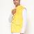 Elegant lemin yellow nehru jacket with golden floral motif accents.