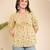 Yellow Cotton floral empire waist top