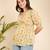 Yellow Cotton floral empire waist top