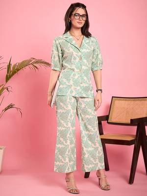 Winered blazer style top with flared pant co-ord set 1