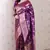 wine banarasi jaal silk blend gold zari meenakari woven saree