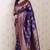 violet banarasi jaal silk blend gold zari meenakari woven saree