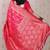 pink banarasi jaal silk blend gold zari meenakari woven saree