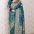 green banarasi jaal silk blend gold zari meenakari woven saree