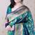 green banarasi jaal silk blend gold zari meenakari woven saree