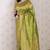 mehendi green banarasi jaal silk blend gold zari meenakari woven saree