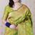 mehendi green banarasi jaal silk blend gold zari meenakari woven saree