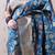 denim blue banarasi jaal silk blend gold zari meenakari woven saree