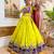 Limen Rayon Embroidery Work Navratri lehenga