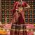 Maroon Rayon print And Embroidery Work Navratri lehenga