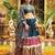 Teal Rayon print And Embroidery Work Navratri lehenga