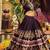 Wine Rayon print And Embroidery Work Navratri lehenga