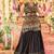 Black Rayon Embroidery Work Navratri Lehenga