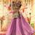 Lavender Rayon Embroidery Work Navratri Lehenga