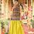 Lime Rayon Embroidery Work Navratri Lehenga