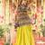 Lime Rayon Embroidery Work Navratri Lehenga