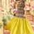 Lime Rayon Embroidery Work Navratri Lehenga