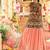Peach Rayon Embroidery Work Navratri Lehenga