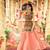 Peach Rayon Embroidery Work Navratri Lehenga