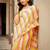 Multicolor handwoven striped linen saree