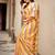 Multicolor handwoven striped linen saree