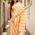 Multicolor handwoven striped linen saree