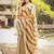 Multicolor handwoven striped linen saree