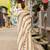 Multicolor handwoven striped linen saree