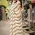 Multicolor handwoven striped linen saree