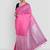 handwoven pink linen saree