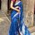 handwoven blue linen saree