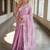 handwoven lavendar tissue linen saree with mirror work