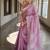 handwoven lavendar tissue linen saree with mirror work