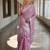 handwoven lavendar tissue linen saree with mirror work