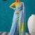 handwoven light blue checks linen saree