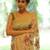 Ivory handwoven embroidered silk linen saree