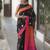 Black handwoven embroidered linen saree