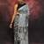 handwoven grey cotton linen saree with shibori print
