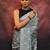 handwoven grey cotton linen saree with shibori print