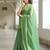 handwoven green tissue linen saree with mirror work