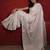 handwoven white linen saree with mirror work