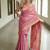 handwoven pink tissue linen saree with mirror work