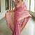 handwoven pink tissue linen saree with mirror work