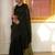 Black handwoven cotton linen saree