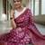 Pink handwoven cotton linen saree batik print