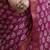Pink handwoven cotton linen saree batik print