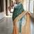 Multicolor handwoven shibori print cotton linen saree