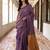 handwoven purple tissue linen saree mirror work