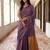 handwoven purple tissue linen saree mirror work
