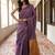 handwoven purple tissue linen saree mirror work